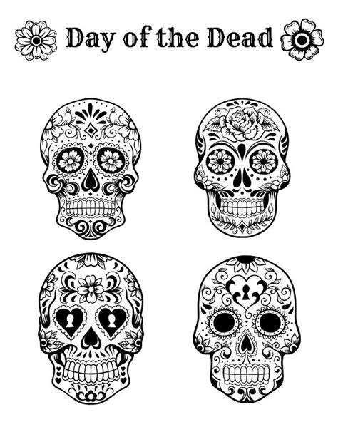 I will try and group them a little for you, so they are easier to browse too! Free Printable Day of the Dead Coloring Page | Skull ...
