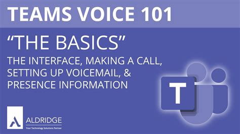 Microsoft Teams Voice 101 The Basics Youtube