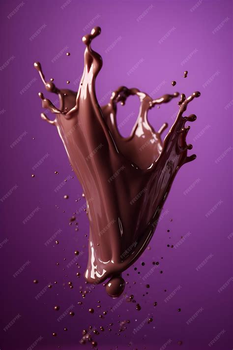 Premium Ai Image A Chocolate Splash On Purple Background