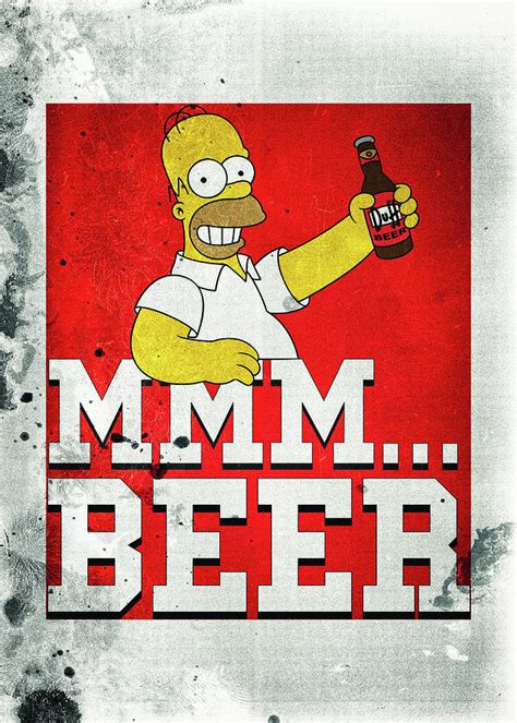 Homer Simpson Beer Drawing By Benjamin Dupont Fine Art America