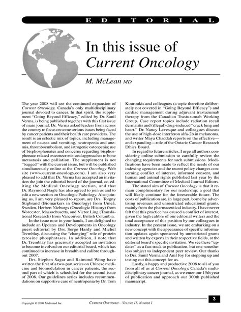 Pdf In This Issue Of Current Oncology