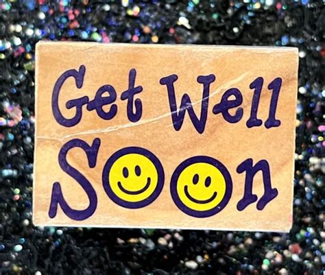 Vintage Rubber Stamp Get Well Soon By Unbranded 1 14 X 2 525