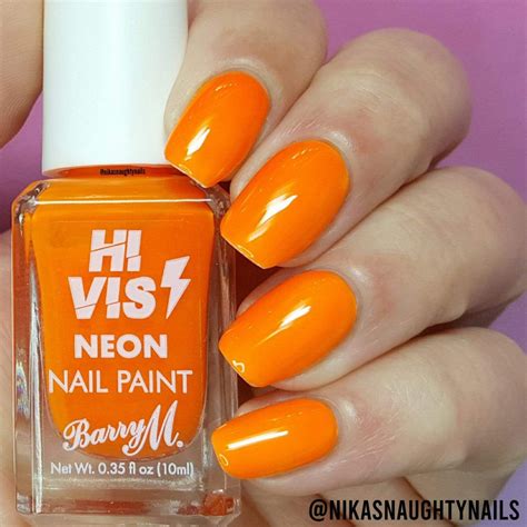 Hi Vis Neon Nail Paint Outrageous Orange Barry M