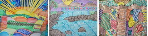 Dibujos con lineas y puntos paisajes - Imagui
