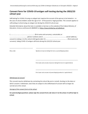 Fillable Online Consent Form For Covid Antigen Self Testing During