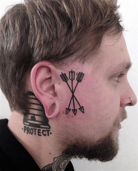 Face Tattoos For Men Hand Tattoos Small Face Tattoos Neue Tattoos Face Tats Mens Arrow