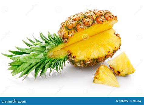 Fresh Pineapple With Cut Stock Image Image 13498721
