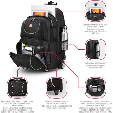 Swissgear Wheeled Laptop Backpack Black Fits Laptops Up To 156