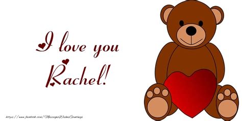 I Love You Rachel Bear And Hearts Greetings Cards For Love For Rachel