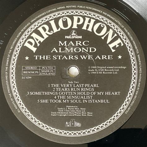 Marc Almond The Stars We Are 1988 Vinyl Lp Parlophone Pcs 7324 A1