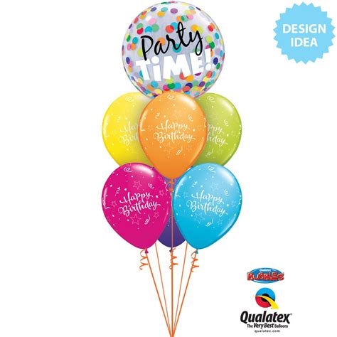 22 Inch Qualatex Bubble Party Time Colorful Dots Balloon 23636