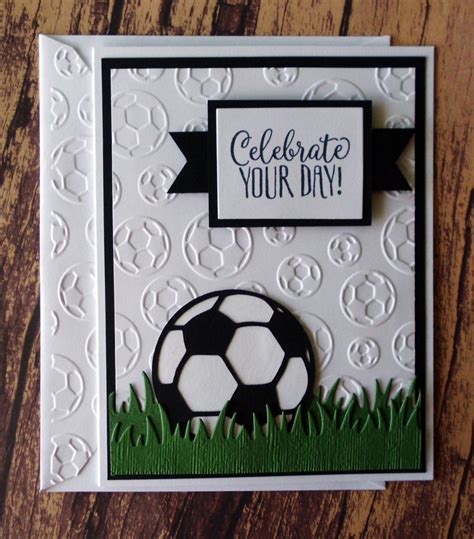 Soccer Birthday Card Embossed Soccer Celebrate Your Day Greeting Card