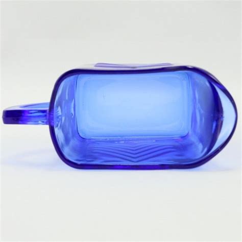 Chevron Cobalt Ritz Blue Glass Milk Pitcher Creamer Hazel