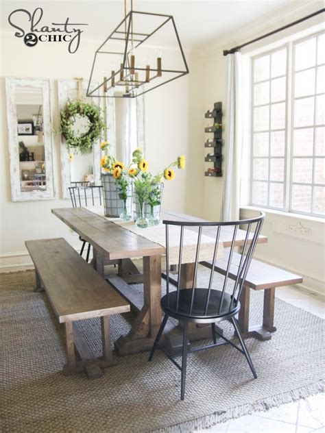 These homeowners have created dining tables dining room table. DIY Farmhouse Dining Bench Plans and Tutorial - Shanty 2 Chic