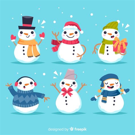 Sia — snowman (новинки ноября 2017). Collection of snowman character in flat design Vector ...