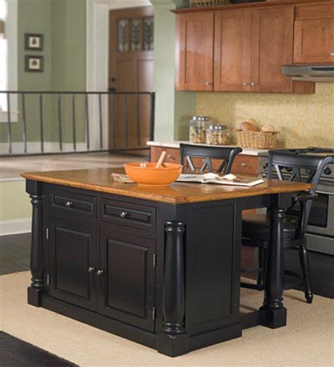 (some affiliate links are provided below. Kitchen Island in Black and Distressed Oak Veneer with ...