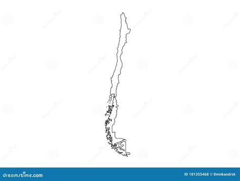 Chile Outline Map Vector Illustration 129671014