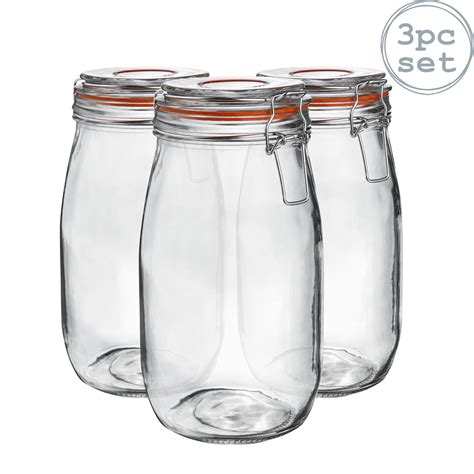 Glass Storage Jars Airtight Clip Top Lid Food Preserve Preserving Jar 1
