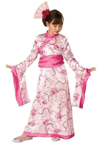 Asian Princess Geisha Girls Fancy Dress Japanese National Outfit Kids