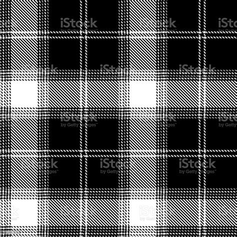 Tartan Plaid Seamless Pattern White Line Fabric Texture Black