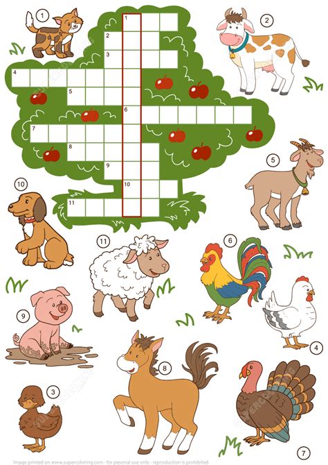 Through these puzzle games they will learn new words and concepts that they will relate to the nice. Farm Animals Crossword Puzzle for Beginners | Free ...