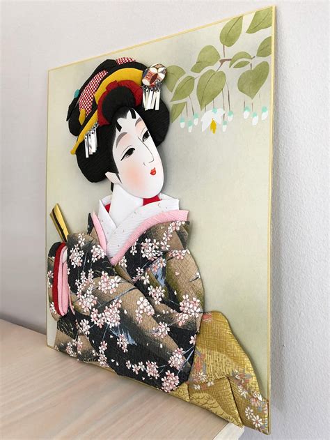 Kurimi E Geisha Wall Art Wall Decor Traditional Japanese Etsy