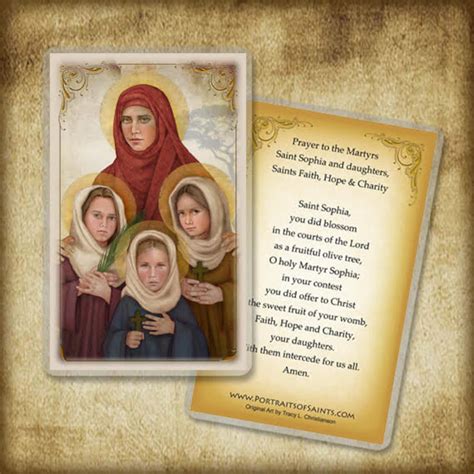 St Sophia The Martyr Holy Card Catholic Prayer Card Etsy