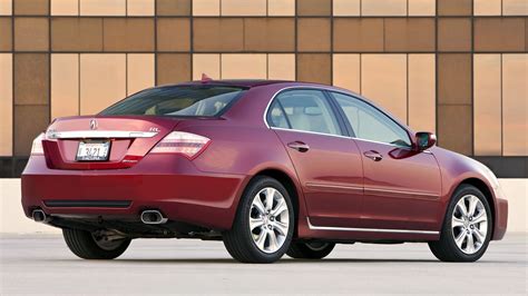 Wallpaper Acura Rl Red Rear View Auto Style Building Hd Picture