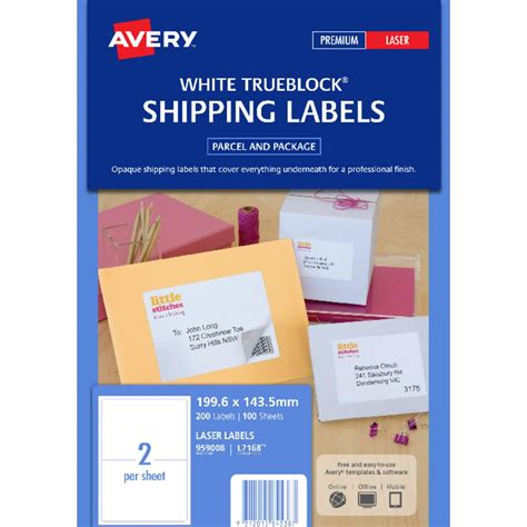 Browse blank label templates for all of our standard 8.5 x 11 sheet sizes. Avery Laser Shipping Labels White 100 Sheets 2 Per Page ...
