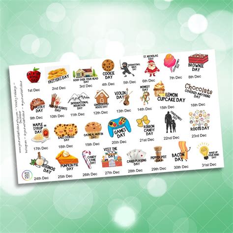 December Wacky Holidays Planner Stickers 2020 For Vertical Etsy