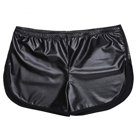 Faux Patent Leather Circuit Shorts