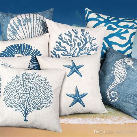 Check spelling or type a new query. Mediterranean Style Cushion Cover Blue Sea Throw Pillow ...