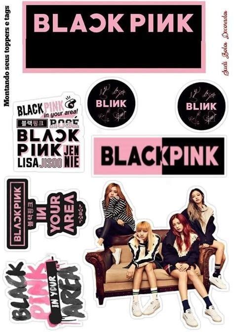 The Blackpink Stickers Are All Different Colors And Sizes But One Is Pink