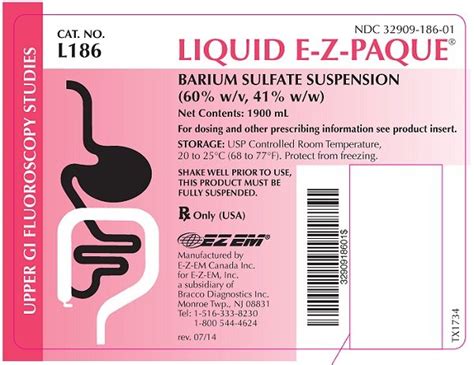 Liquid E Z Paque FDA Prescribing Information Side Effects And Uses