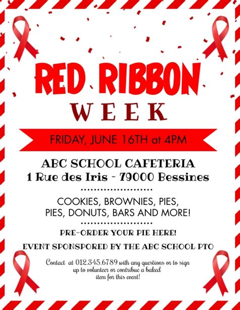 Red Ribbon Week Flyer Template Postermywall