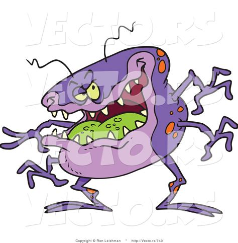 Cartoon Vector Of A Laughing Flu Bug Germ By Ron Leishman