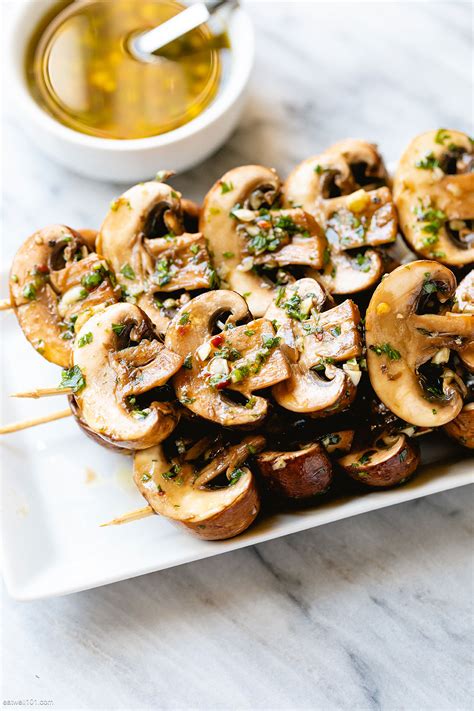 Grilled Mushroom Skewers Recipe How To Grill Mushrooms — Eatwell101