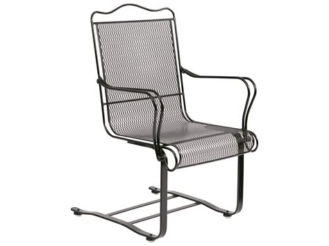 Woodard Tucson Wrought Iron High Back Spring Dining Chair | 1G0018