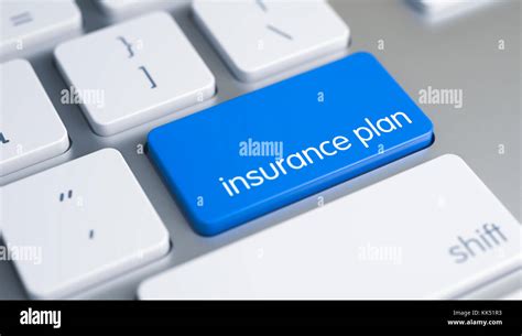 Insurance Plan On The Blue Keyboard Button 3d Stock Photo Alamy