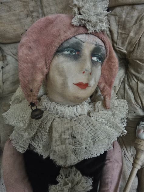 Lovely Antique French Pierrette Columbine Pierrot Harlequin Etsy