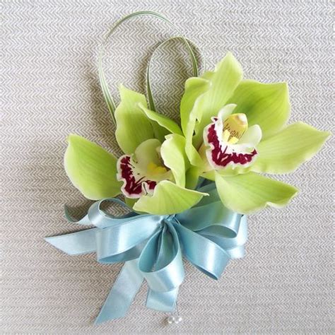 Nice Corsage Of Green Mini Cymbidiums Bridal Party Flowers Prom Flowers Event Flowers Flowers