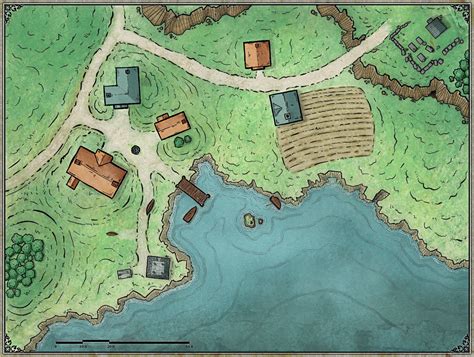 Village Map D D Maps Dungeon Maps Fantasy Map Fishing Villages