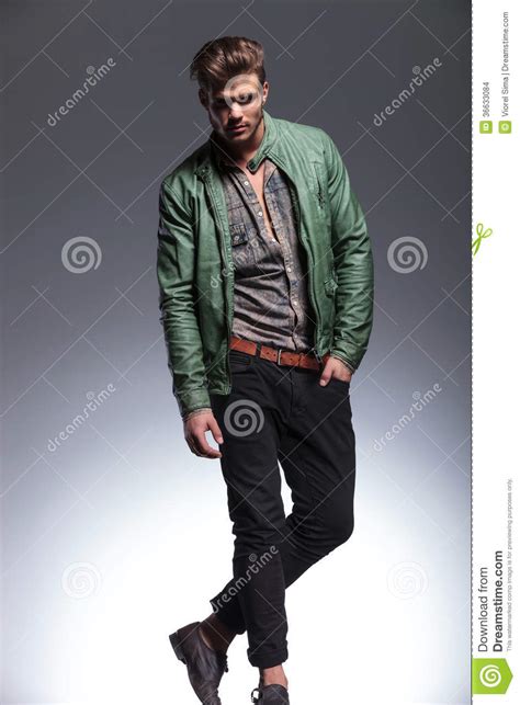 Full Body Picture Of A Young Fashion Model Posing Stock