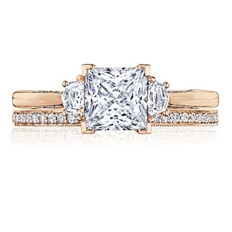 Tacori Three Stone K White Gold Diamond Engagement Ring Diamond