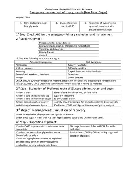 Protocol Of Hypoglycemia Management Pdf