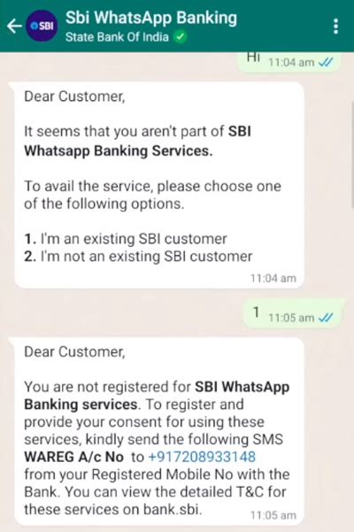 How To Activate Sbi Whatsapp Banking Sbi New Whatsapp Banking Service