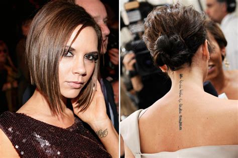 Victoria beckham has a smattering of very lovely tattoo designs on her fabulous body. Victoria Beckham is undergoing laser surgery to remove her ...