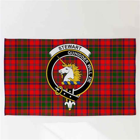 Scottish Stewart Of Appin Clan Crest Tartan Flag Parade