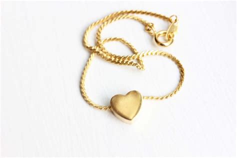 Heart Bracelet Gold Heart Chain Bracelet Gold Heart Chain Etsy