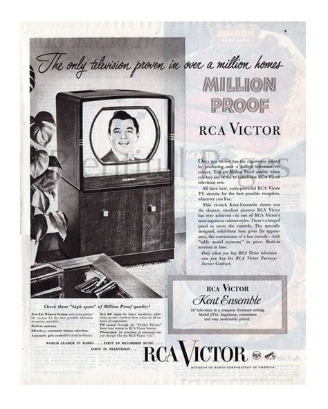 1950 Rca Victor Vintage Ad Rca Victor Tv 1950s Etsy Vintage Ads Vintage Ads